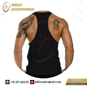 Venta al por mayor Chaleco de fitness sin mangas barato músculo corte gimnasio camiseta sin mangas Stringer para culturismo técnica lavada a piedra suministro a granel - Product Image 3