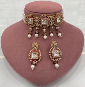 Ensemble de perles en laiton de qualité supérieure collier ras du cou Moissanite de luxe boucles d'oreilles mariages anniversaires fiançailles idée cadeau parfaite - Product Image 2