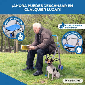 Marcheur en aluminium pliant de luxe léger avec 2 roues Mobiclinic Future Rollator - Product Image 4