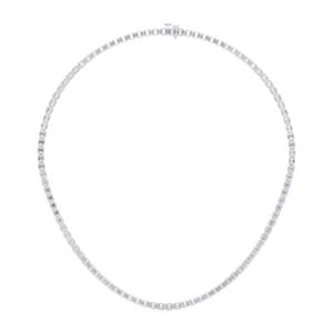Collar de ajuste de bisel clásico de diamante de corte esmeralda de moissanita de 10,00 quilates de 30/925 pulgadas hecho en plata para ella - Product Image 1
