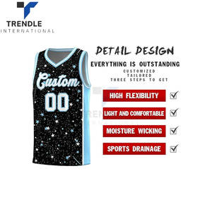 Conjuntos de Uniformes de Baloncesto Personalizados, Uniformes de Equipo con Nombre y Número Impresos, para Hombre y Mujer, 100% Poliéster, Antibacterianos, para Práctica - Product Image 3