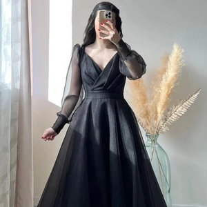 ชุดราตรีงานเต้นรำผ้าซาตินสำหรับฤดูใบไม้ผลิฤดูใบไม้ร่วงชุดเดรสยาวเต็มตัวชุดเดรสเรียบๆสำหรับงานปาร์ตี้และค็อกเทล - Product Image 1