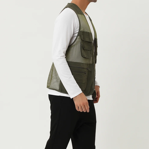 Sport de plein air chasse rétro décontracté hommes Cargo respirant mode sans manches maille personnalisé gilets gilet - Product Image 3