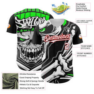 Proveedor de camisetas de béisbol personalizadas al por mayor tejido duradero auténtico a granel transpirable de secado rápido diseñado para actividades deportivas - Product Image 6