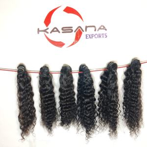 Fabrica extensiones de cabello humano de doble trama con cutícula alineada 100% indio natural barato al por mayor - Product Image 2