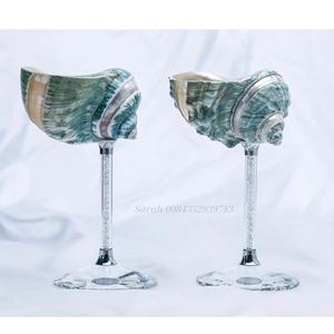 Copas de conchas marinas con base de tallo de cristal, copa de vino de concha hecha a mano de lujo para copas de cóctel, recuerdos de boda, recuerdos de fiesta - Product Image 1