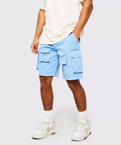 2024 Shorts Baggy d'été en coton tissé pour hommes avec logo personnalisé motif solide pour vêtements décontractés personnalisables - Product Image 4