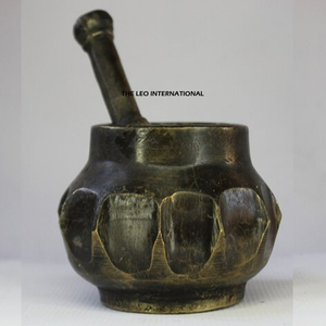 Ensemble de mortier et de pilon en pierre noire pour la cuisine, ustensiles de cuisine, épices et herbes. - Product Image 6