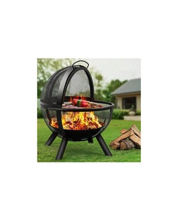 Bol de foyer en fer lourd avec appel de la ferme et base ronde épaisse faite pour des séances de chaleur en plein air en toute sécurité - Product Image 3