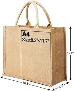 Conception personnalisée Sac fourre-tout en jute écologique Sac de plage en toile de jute durable Sac à provisions réutilisable uni de qualité pour exportation-Meilleur - Product Image 6