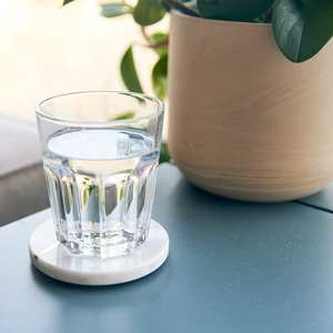 Juego de 6 Posavasos de Mármol Blanco Natural, Resistentes a las Manchas, Regalo para Bodas y Mudanzas - Product Image 2