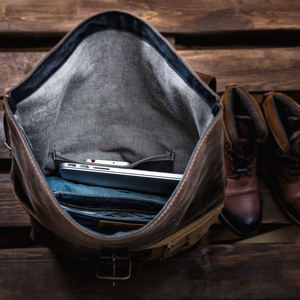 Leather Canvas Backpack Casual <b>Travel</b> School Laptop <b>Rucksack</b> Eco-Friendly Large Capacity Lightweight Unisex Bulk Supplier - Product Image 4