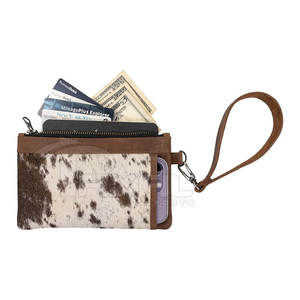 Nouveau design d'embrayages en cuir de vachette de couleur unie Service OEM Vente en gros d'embrayages en cuir de vachette - Product Image 2