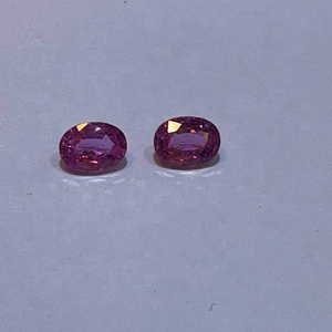 Saphirs roses naturels de qualité supérieure, pierres précieuses en vrac, taille ovale, paire parfaitement assortie, non traités, non transformés, pour colliers et bijoux, vente en gros - Product Image 2