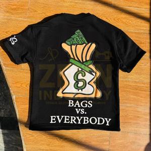 Camisetas de Algodón Extra Grandes de Estilo Urbano con Diseño Personalizado Serigrafiado, Lavado Ácido, Camisetas Vintage con Estampado de Diamantes de Imitación y Lavado Ácido para Hombre - Product Image 6