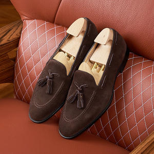 Mocassins en daim britanniques, confortables et respirants, chaussures à franges en cuir véritable à bout carré pour hommes - Product Image 6