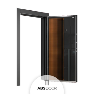 Porte en acier contemporaine ABSDOOR SERA, certifiée ISO, isolée thermiquement, forte sécurité, placage PVC, entrée de cuisine, école, Turquie - Product Image 1