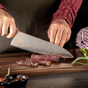 STEEL CRAFT INTERNATIONAL Premium Quality <b>Custom</b> Made DIY OEM Japanese Style Copper Damascus Steel Chef Knife Multi-Functional 1 - Product Image 3