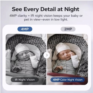Caméra de sécurité sans fil WiFi CMOS 5MP Panoramique inclinable Intérieur Vue à 360° Vision nocturne Alerte de mouvement Audio bidirectionnel Cloud personnalisé Maison - Product Image 3