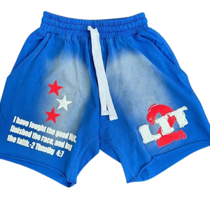 Pantalones cortos con capucha antiarrugas para hombres y mujeres estilo callejero 100% algodón Cierre de cintura elástica Serigrafía - Product Image 5