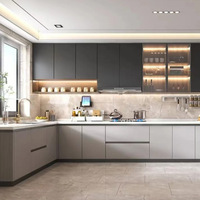 MEGA fokus pada desain Kabinet dan produksi lemari dapur unit kustom pabrik mebel kecil seluruh set kabinet dapur
