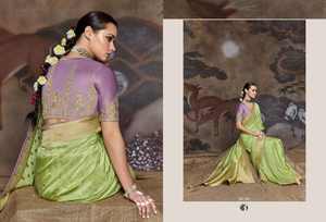 Dola Silk butti Work Saree เสื้อเบลาส์เย็บปักลายดีไซน์เนอร์ผ้าอินเดียและปากีสถาน - Product Image 6