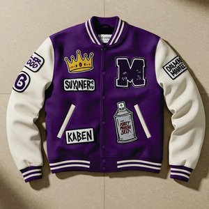 Custom Letterman Varsity Baseball College Jacket Wholesale High Street Style 100% Cotton - Product Image 3