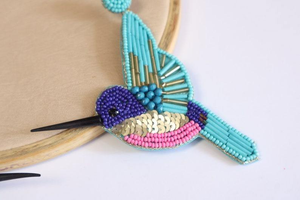 Pendientes Bordados con Cuentas en Forma de Pájaro, Joyería de Moda, Pendientes Bordados a Mano con Cuentas de Semillas - Product Image 4