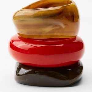 เครื่องประดับทำด้วยมือกำไลข้อมืออะคริลิคเรซิ่นหลากสีแวววาวกำไลข้อมืออะคริลิคทรงสี่เหลี่ยมที่ไม่สม่ำเสมอสำหรับ - Product Image 4