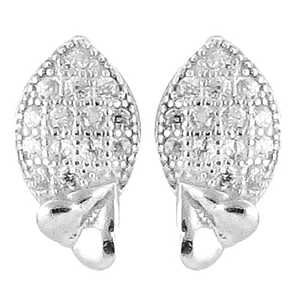 Pendientes de Plata de Ley 925 con Diseño de Hoja, Estilo Vintage para Mujer, Uso Diario, con Diamantes Certificados por GIA, en Oro Blanco y Amarillo - Product Image 1
