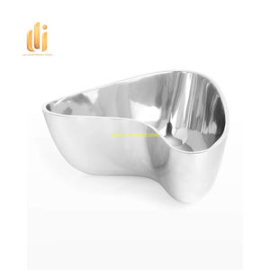 Bol décoratif abstrait moderne en métal forme de rein centre de table de luxe bol de service à fruits et noix décor à la maison minimaliste - Product Image 1