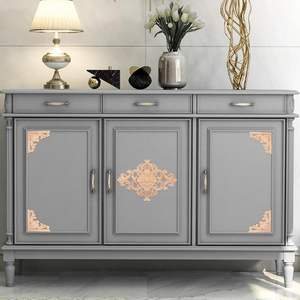 Lot de 5 panneaux de moulures murales, appliques en bois sculpté, décor mural en bois brun, amélioration DIY pour meubles - Product Image 3