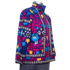 Bolso de Lona Ecológico Hecho a Mano con Diseño Floral para Mujer, Bordado Suzani, con Botones de Algodón, para Otoño e Invierno - Product Image 4