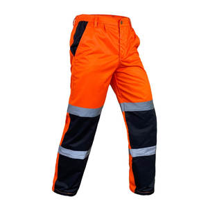 Pantalon de travail en coton et polyester, multi-poches, résistant aux déchirures, pour les constructeurs, anti-déchirure, pour hommes, coupe droite, rayé - Product Image 1