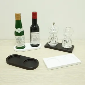 [Holar] Taiwan Made Square Rectangle Wood Brown Salt And Pepper Mill Rest For Many Grinders Shakers