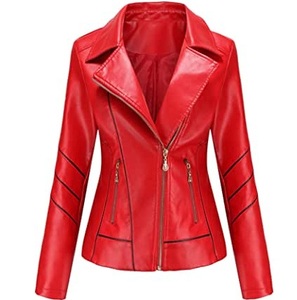Vente en gros Veste en cuir de haute qualité, couleur rose, élégante, zippée avec poches, haut court pour femme, vestes d'hiver softshell - Product Image 3
