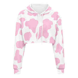 Ropa de calle con logotipo personalizado, sudadera para mujer, pulóver, sudaderas con capucha para gimnasio, Sudadera corta informal con capucha para mujer - Product Image 1