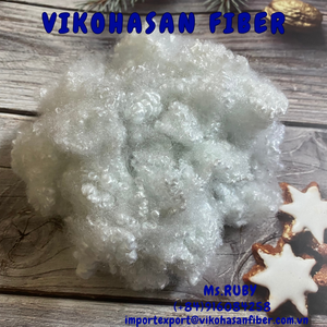 7D HCS Grado Blanco Reciclado de Fibras discontinuas de poliéster (PSF) Siliconized Ignífugo para el hogar Suave Textiles y Juguetes - Product Image 6