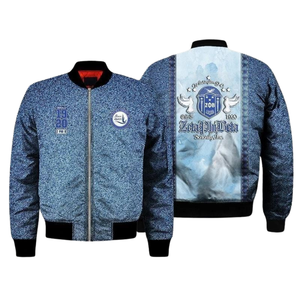 Chaqueta de Satén Azul y Blanca de la Hermandad Femenina Zeta Phi Beta, 1920, Ropa Griega ZPB, Bordado de Escudo, Estilo Universitario Premium - Product Image 3