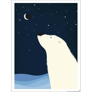 Children's Room <b>Poster</b> Intriguing Polar Bear Design Made From Durable Paper - Product Image 1
