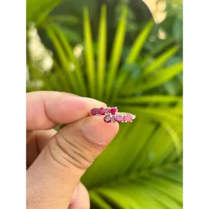 Anillo de Rubí Natural, Plata de Ley 925, Anillo de Piedras Preciosas Hecho a Mano para Mujer, Proveedor de Joyería al por Mayor - Product Image 1