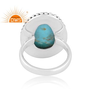 Best Quality Oxidized Sterling Silver Natural Kingman Turquoise Gemstone <b>Adjustable</b> <b>Ring</b> Custom Jewelry for Women Gift for Her - Product Image 4