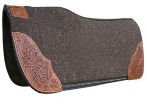 Tapis de selle occidental en feutre de laine de qualité supérieure tapis d'équitation confortable et durable en vrac fournisseur de logo personnalisé direct d'usine - Product Image 2