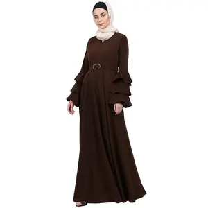 新来者黑色穆斯林阿巴亚定制设计迪拜土耳其美丽的伊斯兰服装阿巴亚穆斯林服装