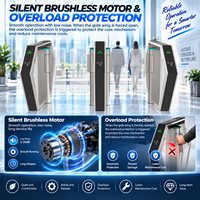 Tourniquet rapide moderne, 10 millions de cycles, 900 mm de large, moteur sans balais, fabricant de qualité supérieure pour bureaux