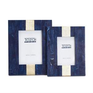 กรอบรูปฝังกระดูกสำหรับตกแต่งโต๊ะกรอบรูปแกะสลักด้วยมือพร้อมแถบสีขาว - Product Image 6