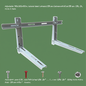 Adjustable 780x365x450mm Galvanized Steel Bracket for External Air Conditioner 1.5 mm TUV Certified Screws 120kg Hooks <b>Rails</b> - Product Image 2