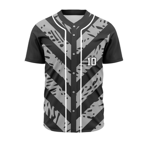 T-shirt de baseball sublimé à boutons sur le devant - Product Image 1