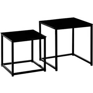 Tables d'appoint en métal de forme carrée noir mat de style moderne ensemble 2 pièces pour chambre à coucher meubles de salon de qualité d'exportation frapper utiliser Ware - Product Image 2