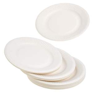 Assiette en papier ronde blanche de 6,3 pouces, jetable, légère, pour restaurant, camping et fête - Product Image 4